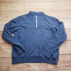Willbo‎ Sweatshirt Mens Small Blue 1/4 Zip Pullover Heavyweight Embroidered